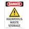 Signmission OSHA Sign, 10" Height, Rigid Plastic, Hazardous Waste Storage, Portrait, V-1320 OS-DS-P-710-V-1320 - alternate 1